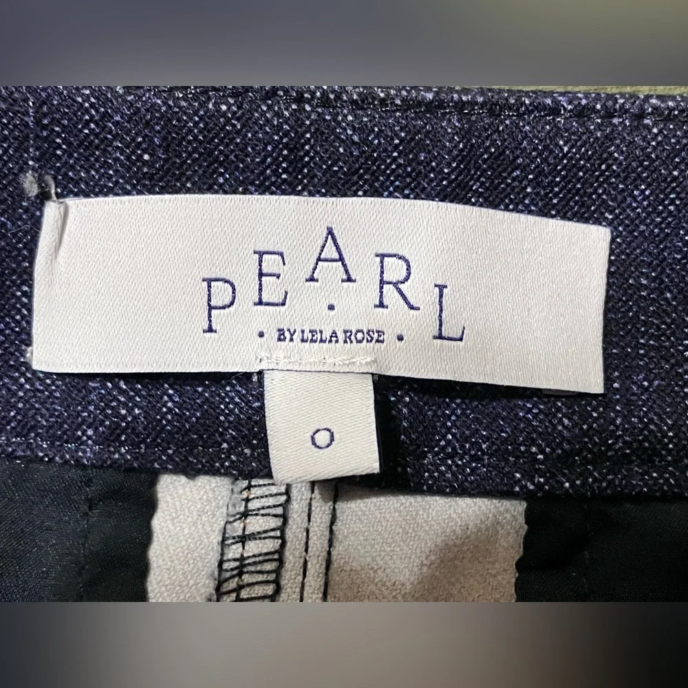 Pearl by Lela Rose Stretch Denim Deedie Pants in dark blue